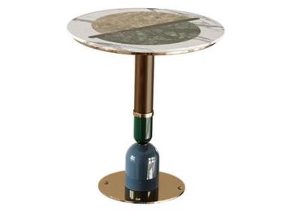 時尚清吧大理石后現代不銹鋼圓形吧臺